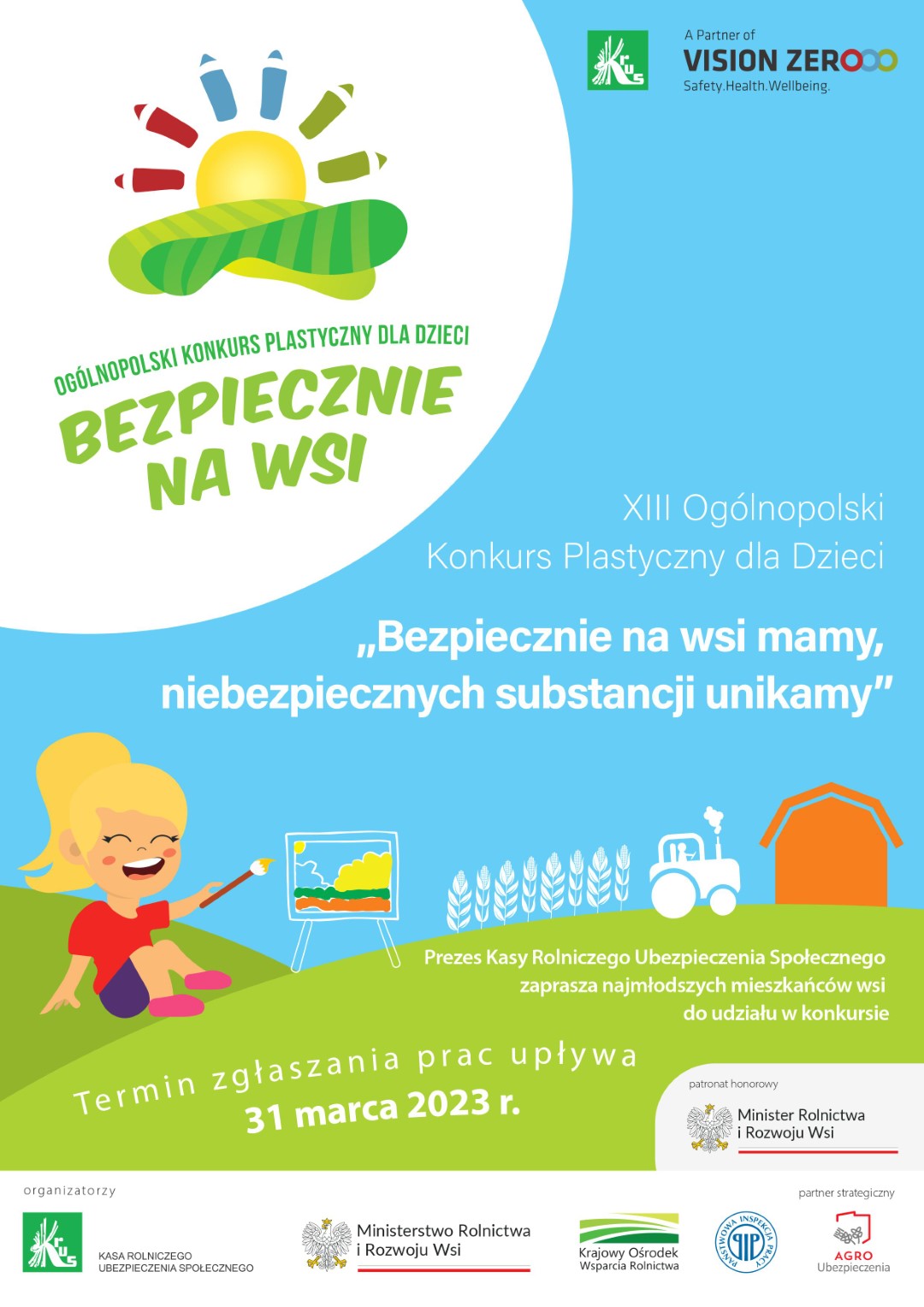 Ogólnopolski konkurs plastyczny dla dzieci - BEZPIECZNIE NA WSI